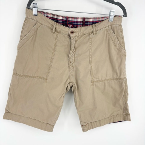 Polo Ralph Lauren Reversible Plaid Khaki Shorts Size 32 Old Money Prep Americana - Picture 6 of 8